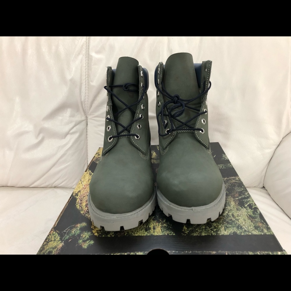 Timberland 6 Inch Boots Dark Grey Navy New Premium - Picture 3 of 7